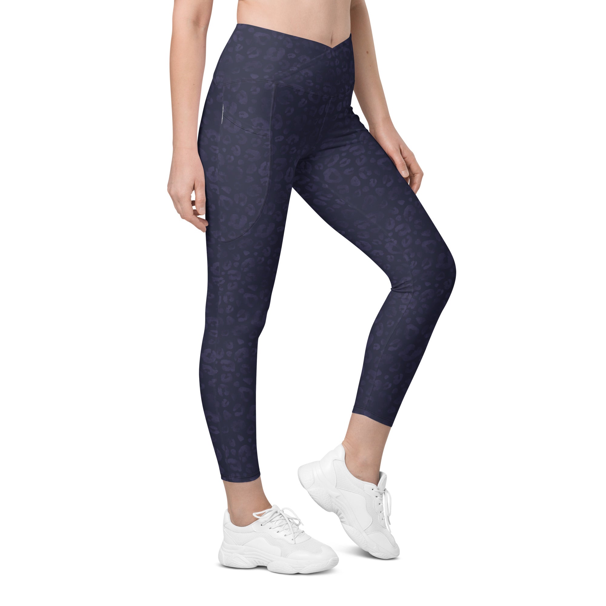 [Wild Side] Indigo Roar Crossover Leggings with Pockets