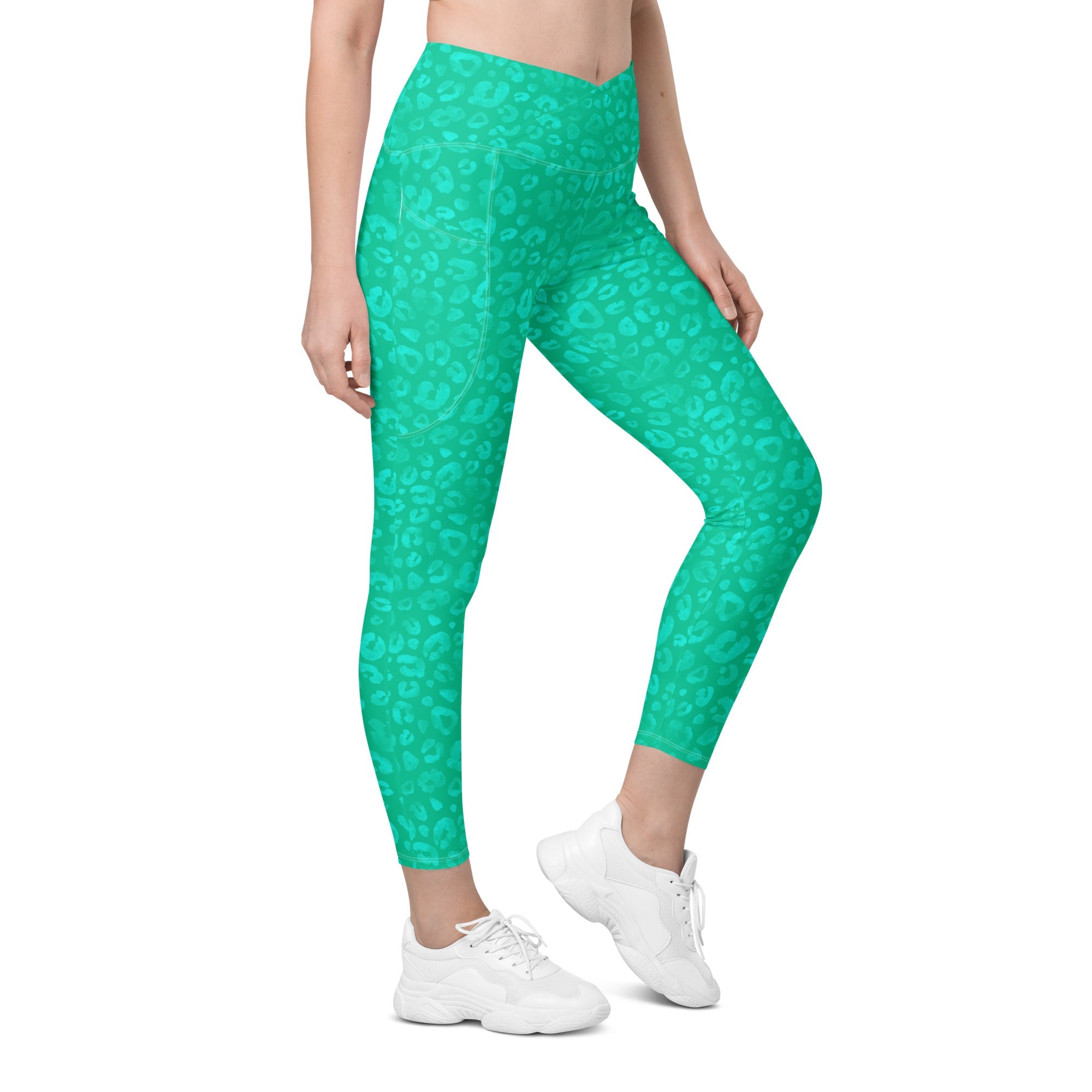 [Wild Side] Parakeet Roar Crossover Leggings with Pockets