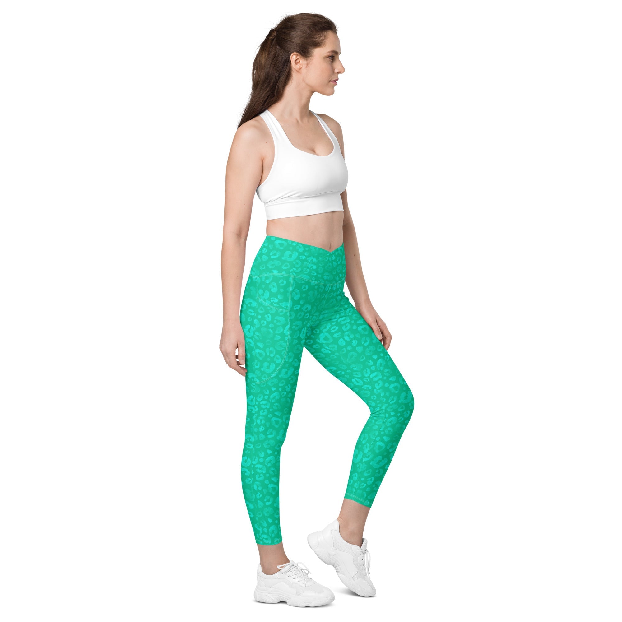 [Wild Side] Parakeet Roar Crossover Leggings with Pockets