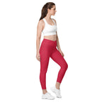 [Wild Side] Crimson Roar Crossover Leggings with Pockets