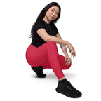 [Wild Side] Crimson Roar Crossover Leggings with Pockets