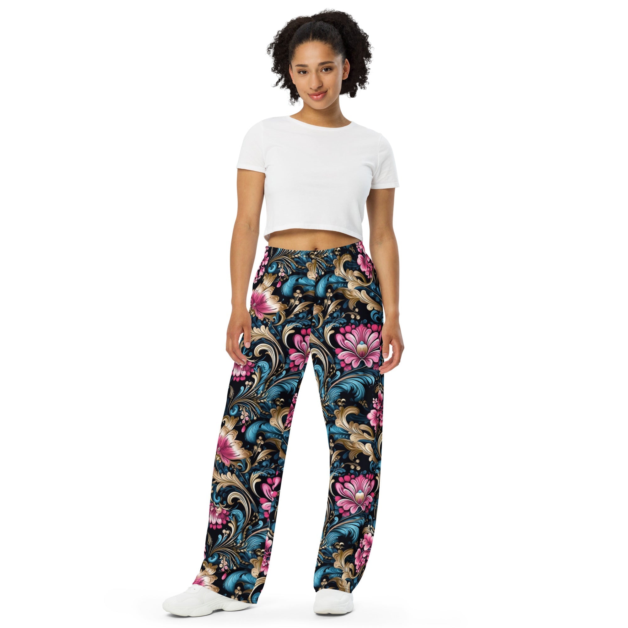 [Floral Bloom] Royal Flora Wide-Leg Pants