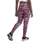 [Floral Bloom] Ruby Heritage Yoga Capri Leggings