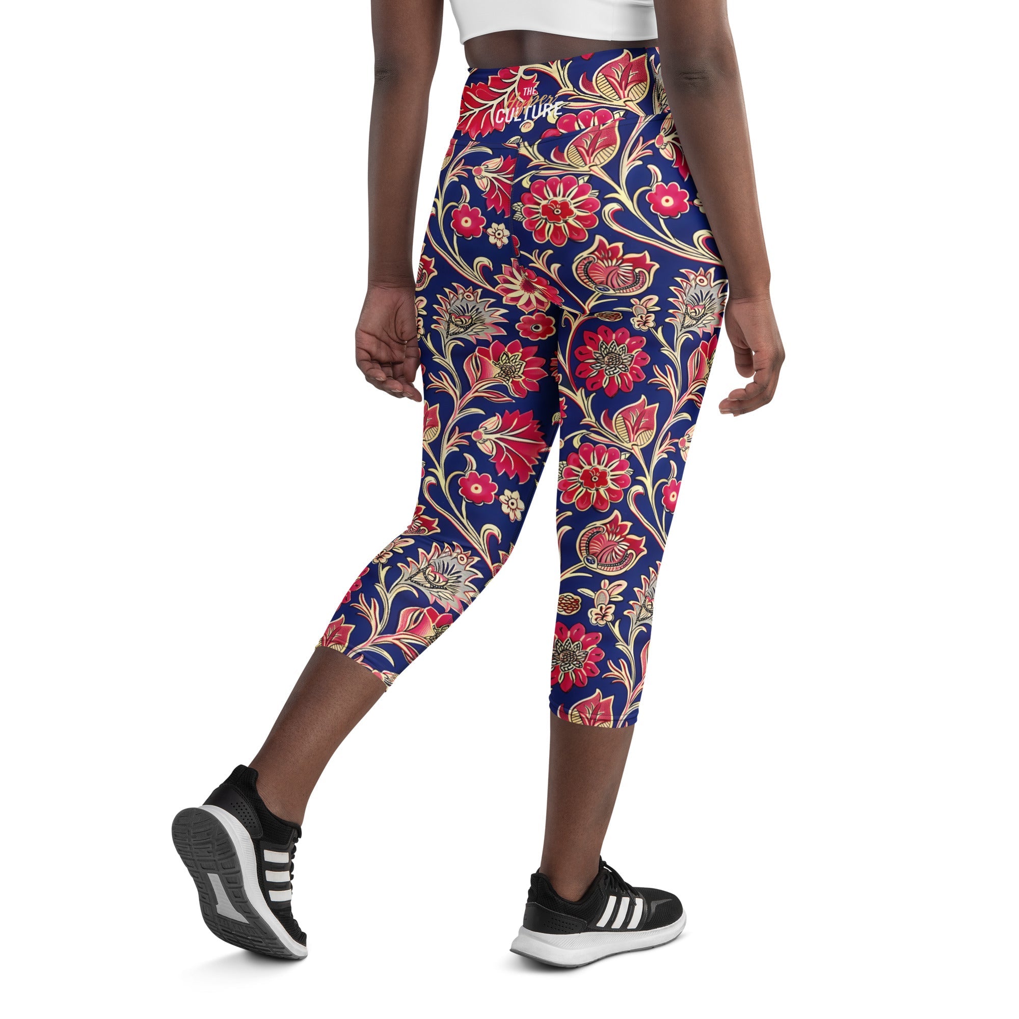[Floral Bloom] Ruby Heritage Yoga Capri Leggings
