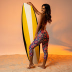 [Floral Bloom] Ruby Heritage Yoga Capri Leggings