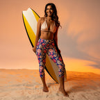 [Floral Bloom] Ruby Heritage Yoga Capri Leggings