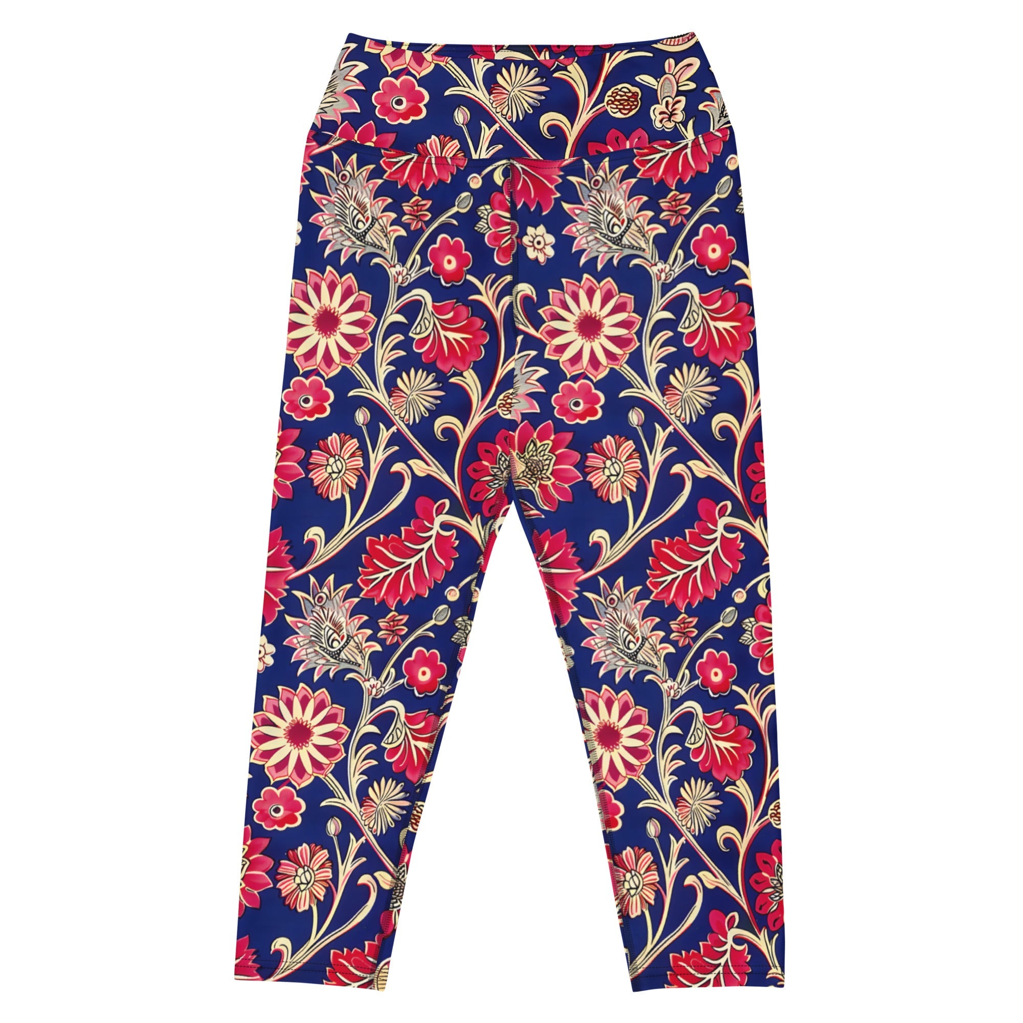 [Floral Bloom] Ruby Heritage Yoga Capri Leggings