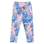 [Floral Bloom] Blushing Hydrangea Yoga Capri Leggings