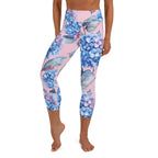 [Floral Bloom] Blushing Hydrangea Yoga Capri Leggings