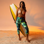 [Floral Bloom] Electric Flora Yoga Capri Leggings