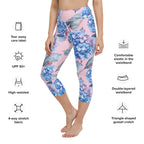 [Floral Bloom] Blushing Hydrangea Yoga Capri Leggings