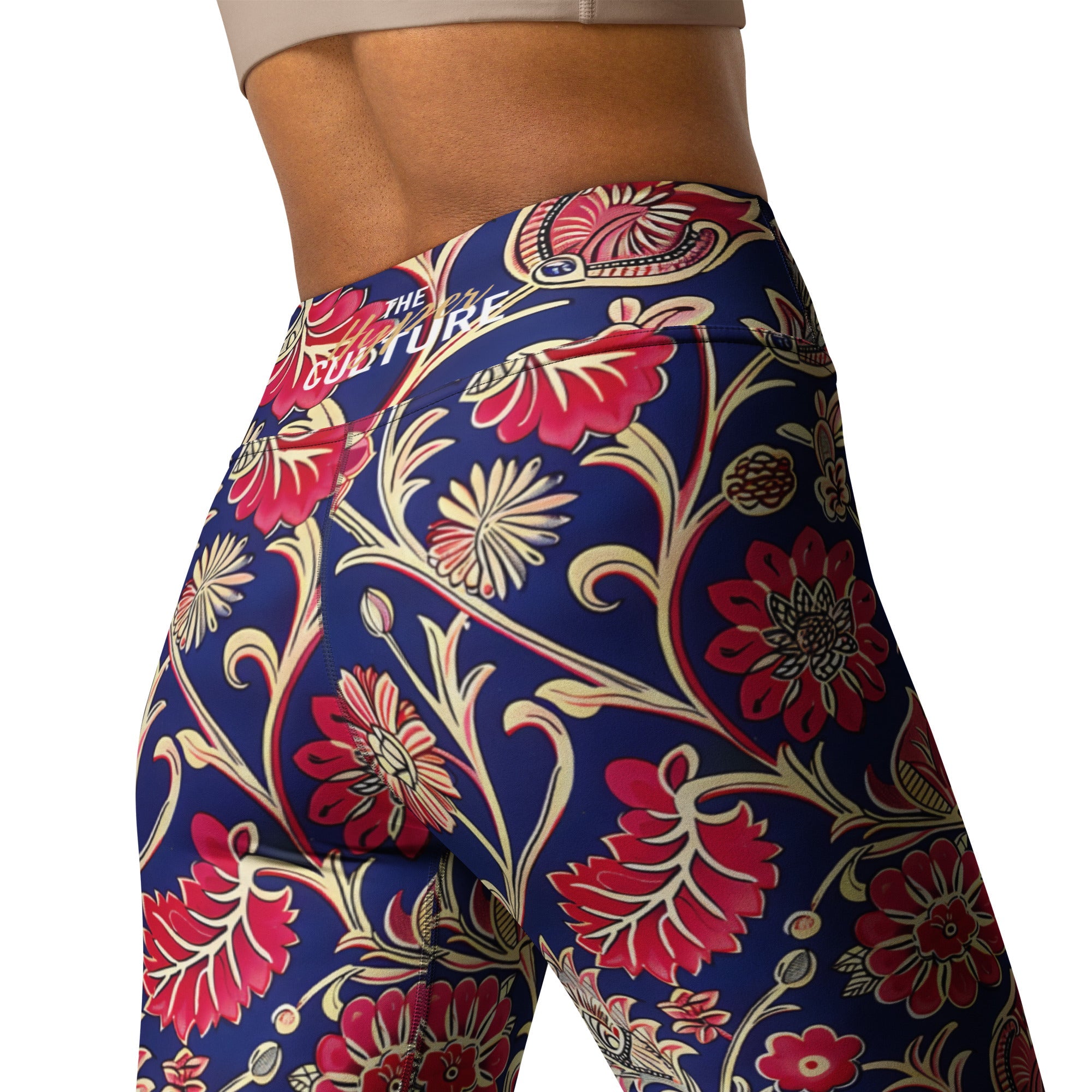 [Floral Bloom] Ruby Heritage Yoga Leggings