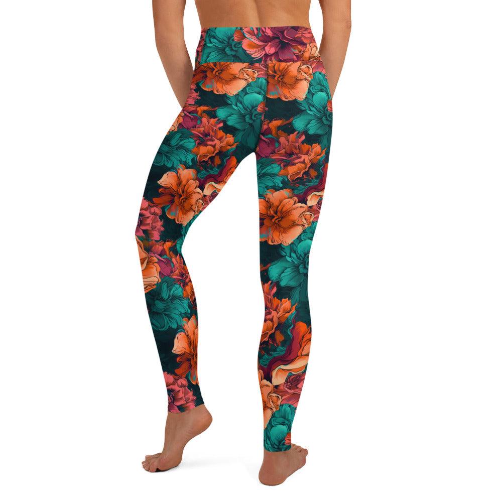 [Floral Bloom] Emerald Bliss Yoga Leggings