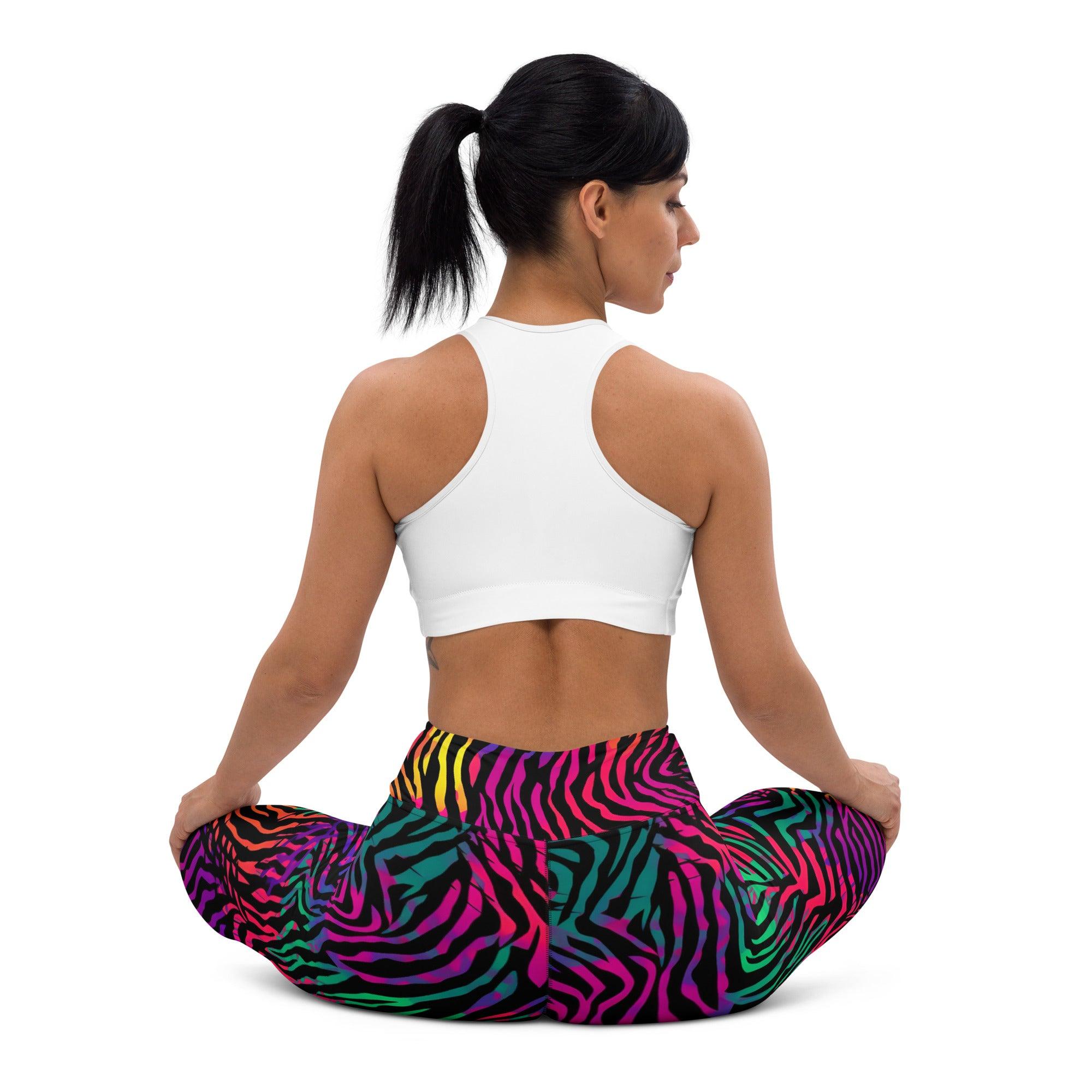 [Wild Side] Neon Zebra Yoga Leggings