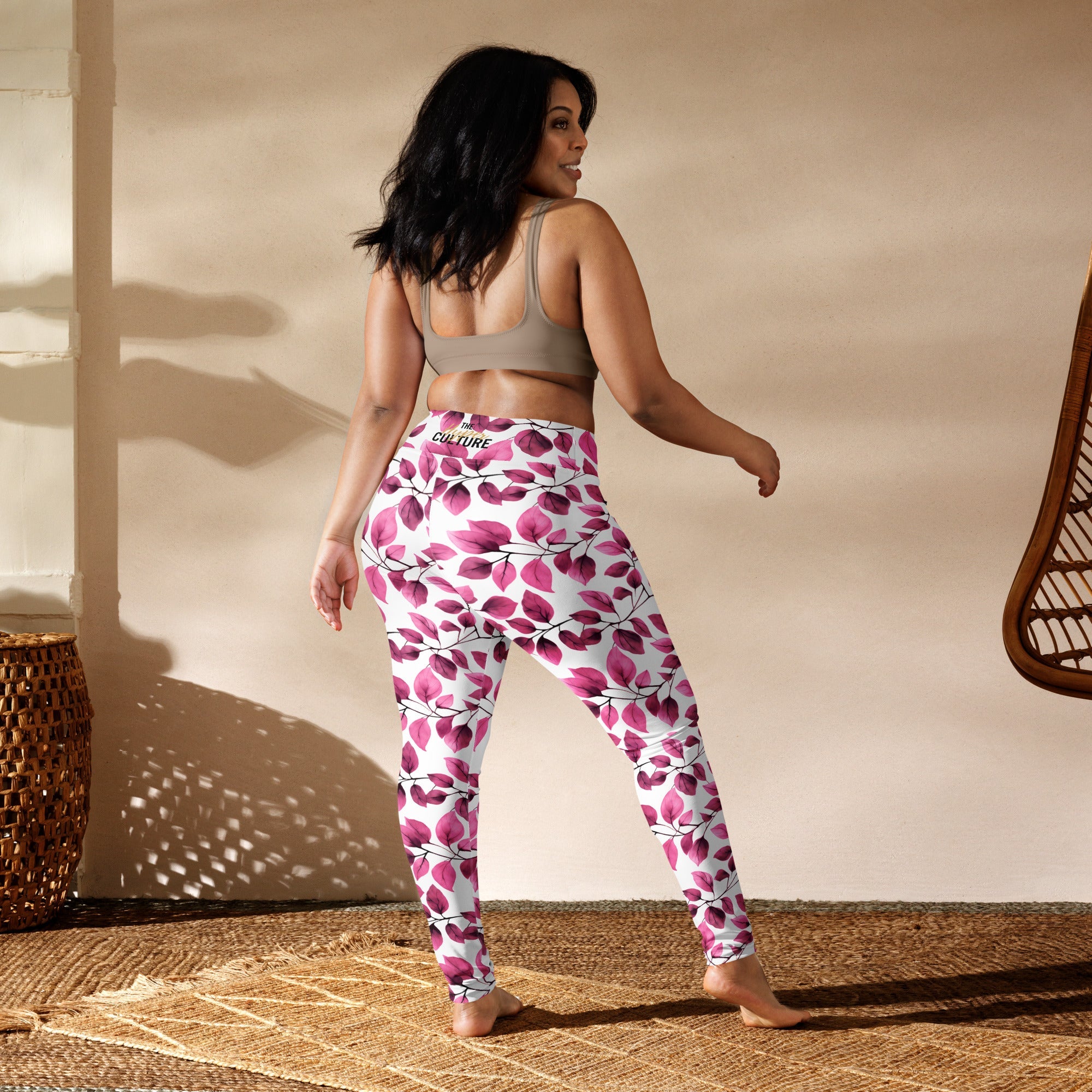 [Floral Bloom] Love Leaf Yoga Leggings