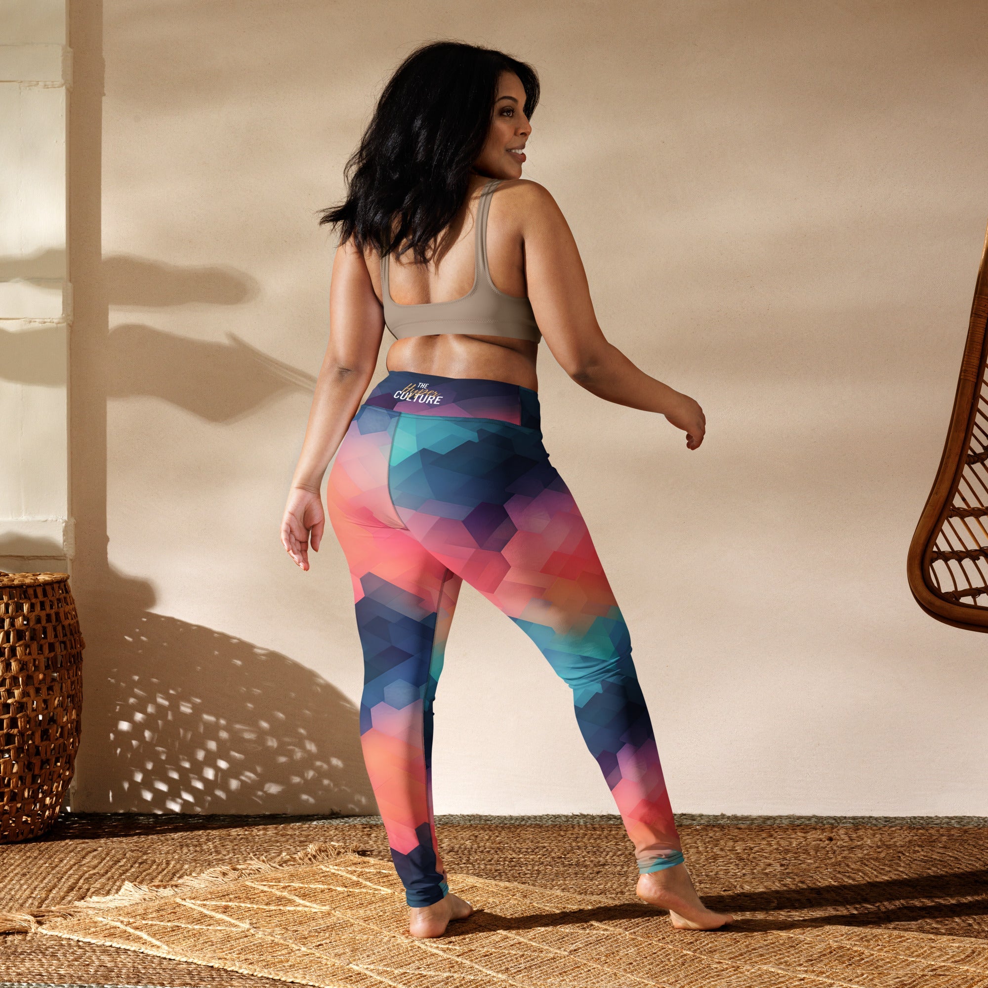 [GeoModa] Cubic Blush Yoga Leggings