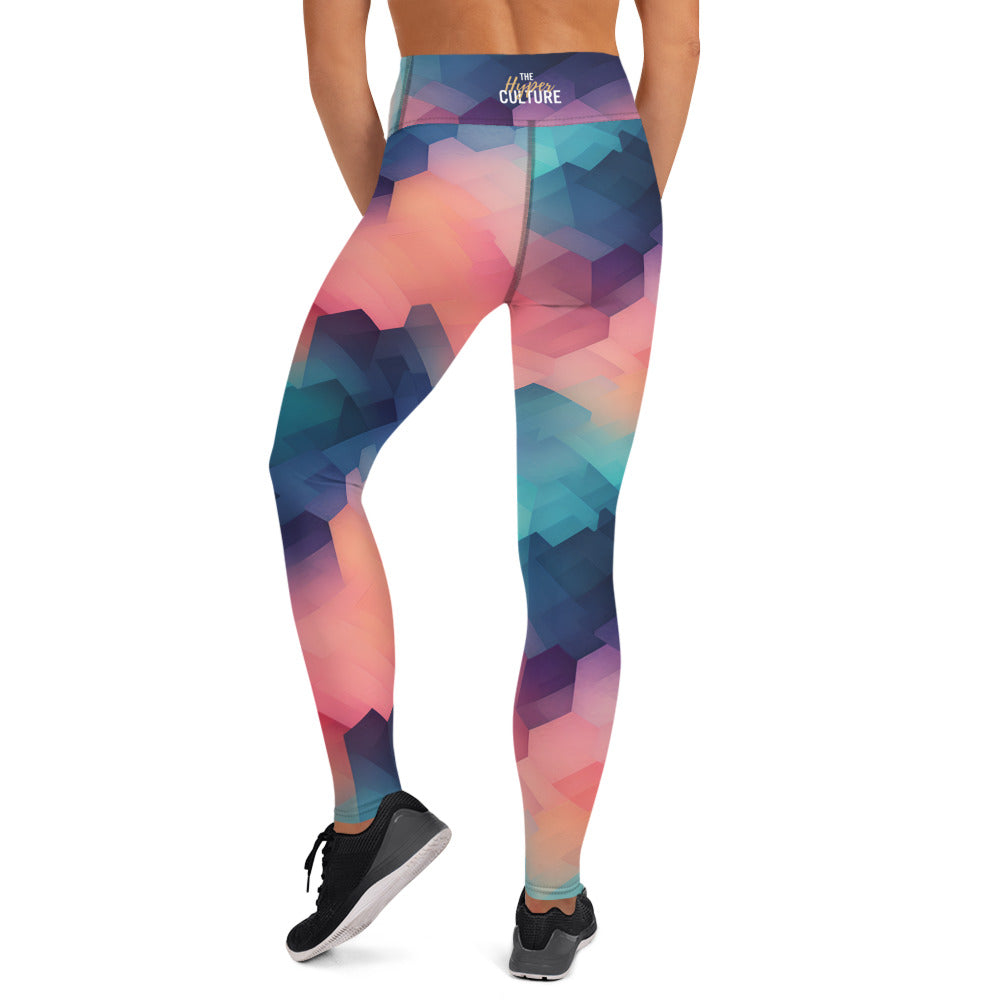 [GeoModa] Cubic Blush Yoga Leggings