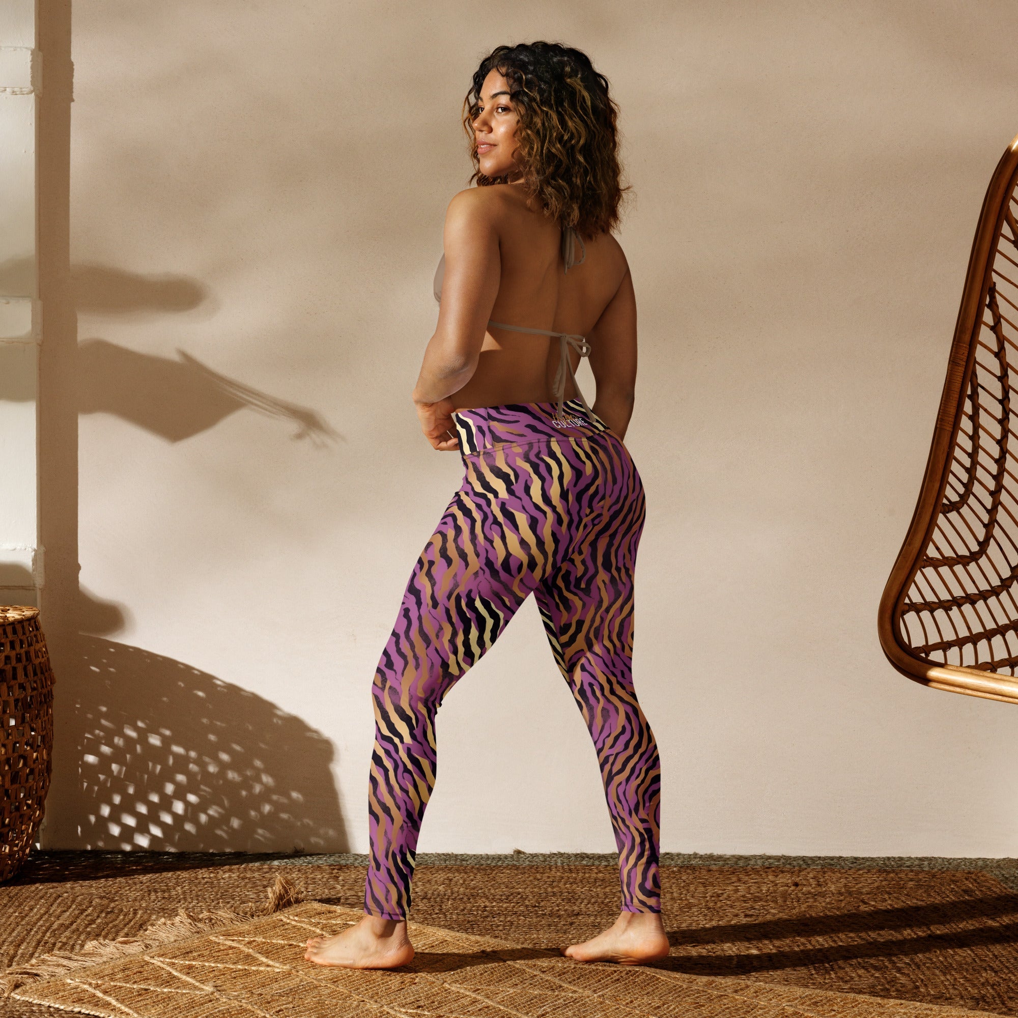 [Wild Side] Purple Stripie Yoga Leggings