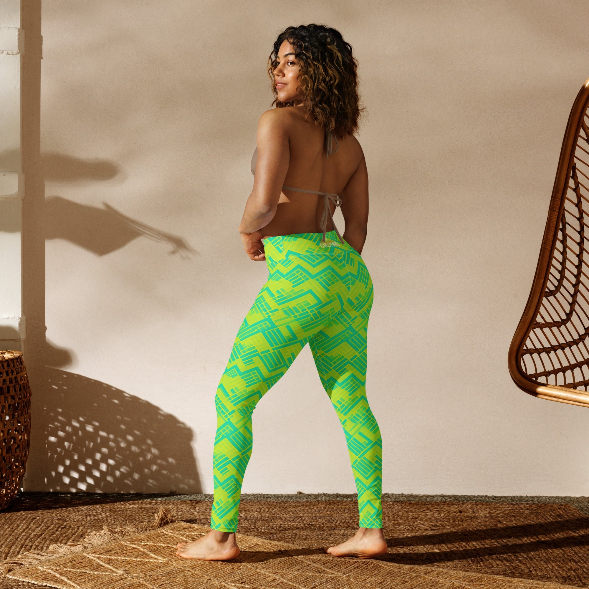 [GeoModa] Lemon Zest Yoga Leggings