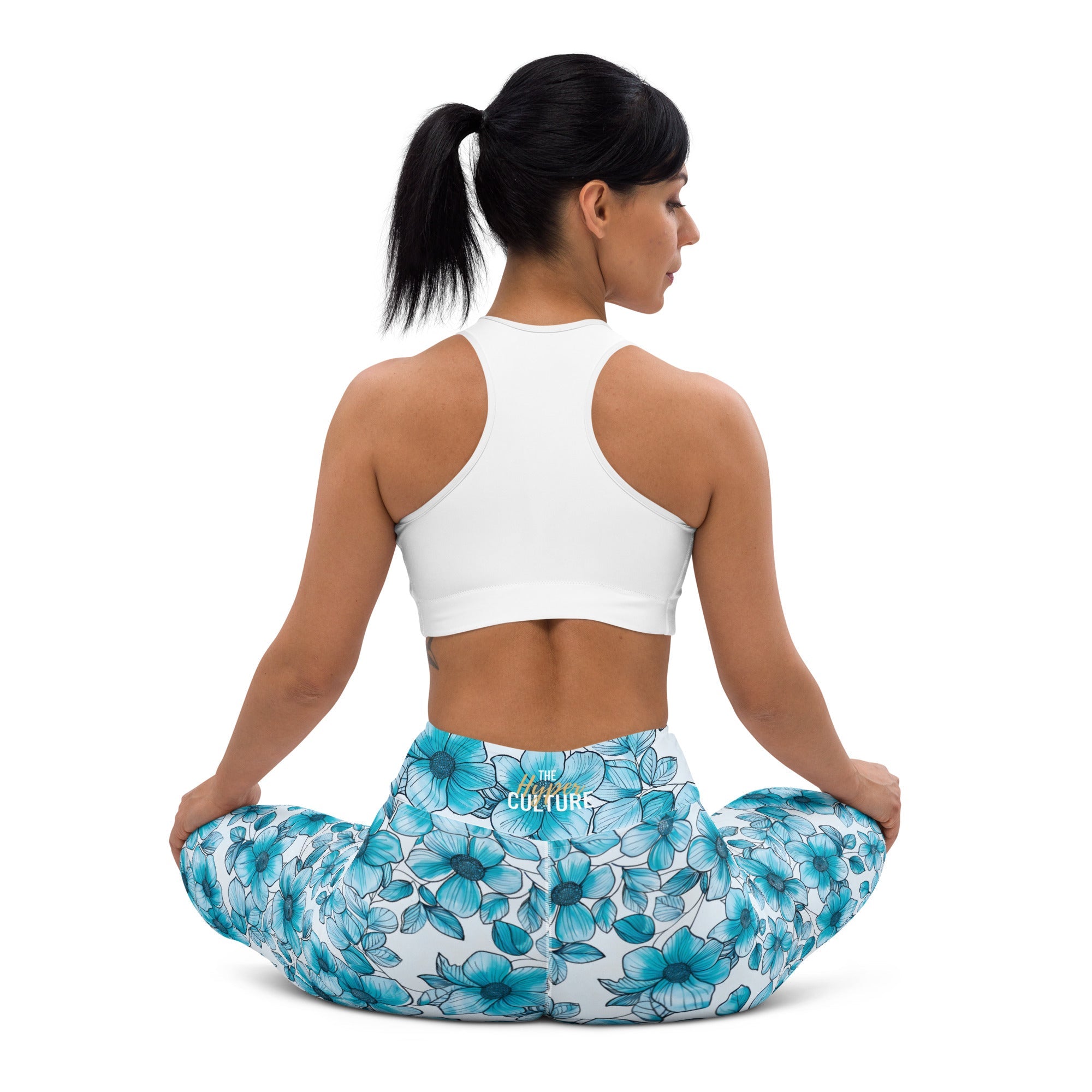 [Floral Bloom] Blue Mystique Yoga Leggings