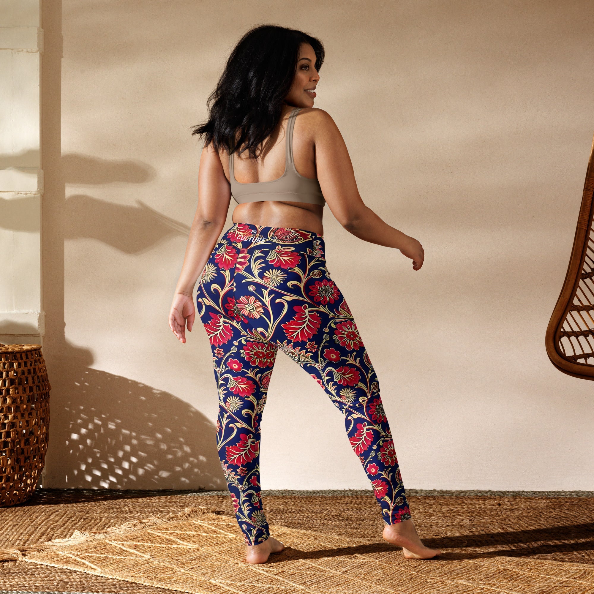 [Floral Bloom] Ruby Heritage Yoga Leggings