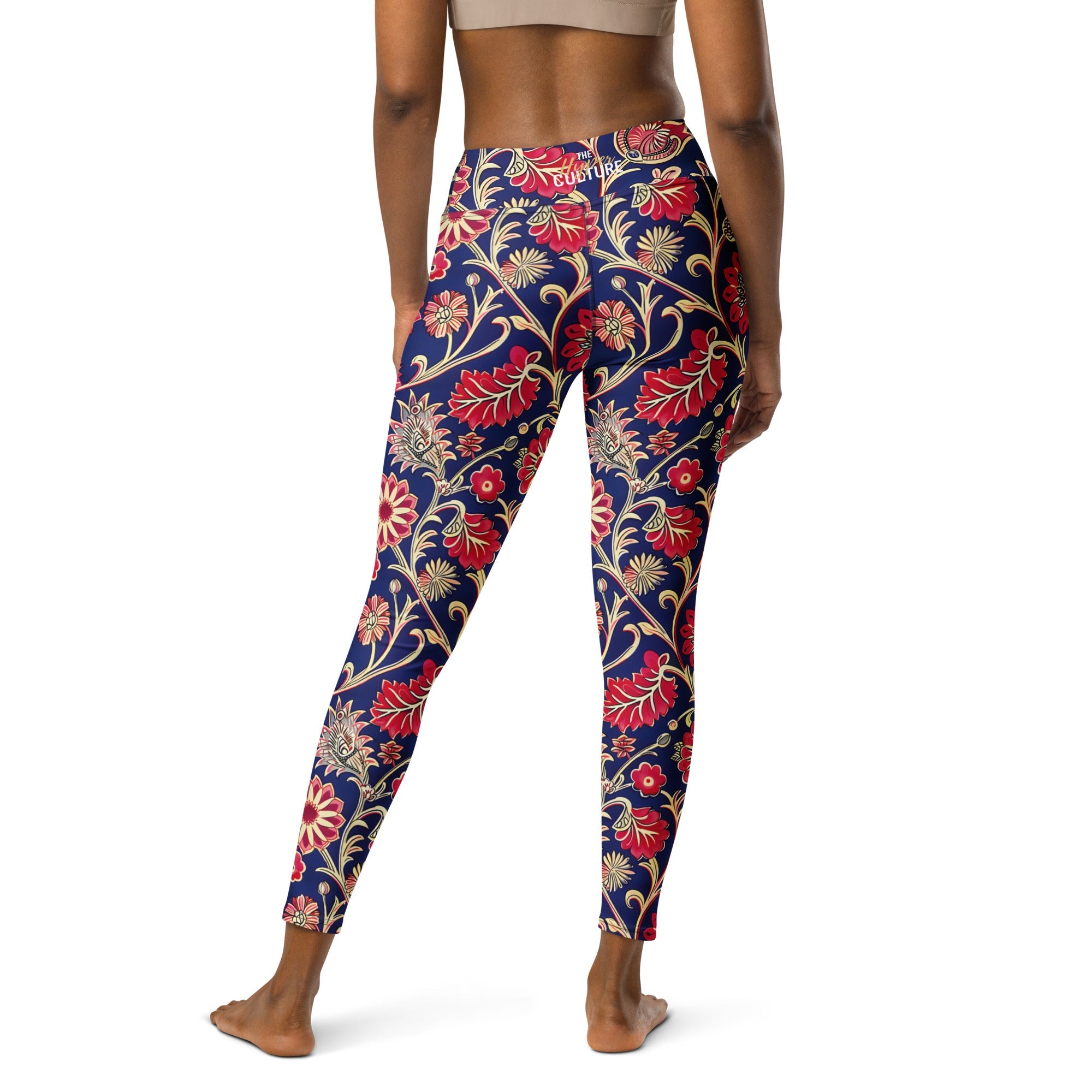 [Floral Bloom] Ruby Heritage Yoga Leggings