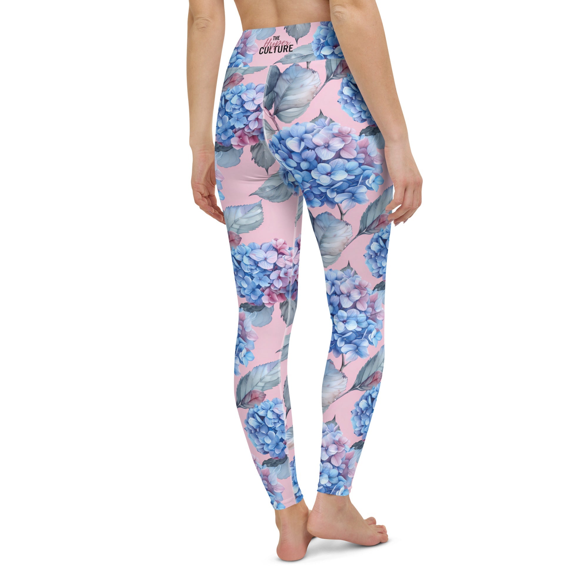 [Floral Bloom] Blushing Hydrangea Yoga Leggings
