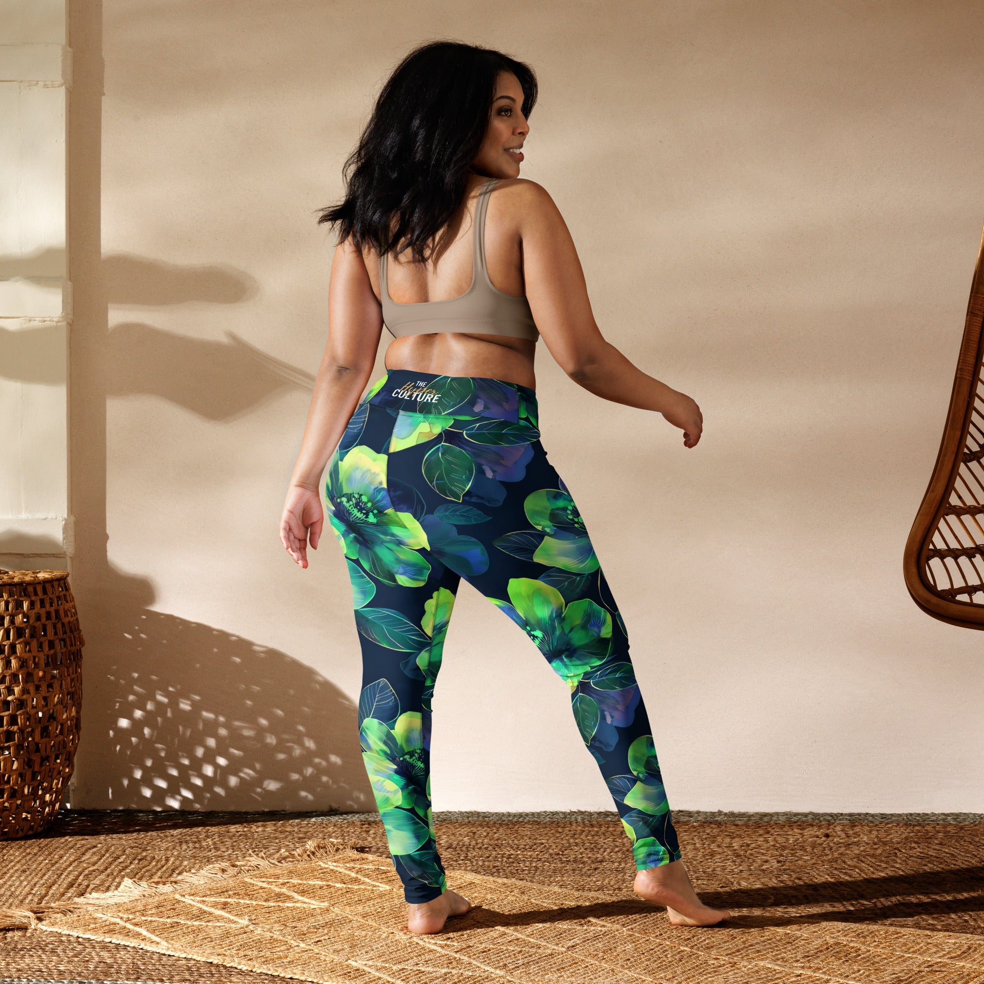 [Floral Bloom] Electric Flora Yoga Leggings