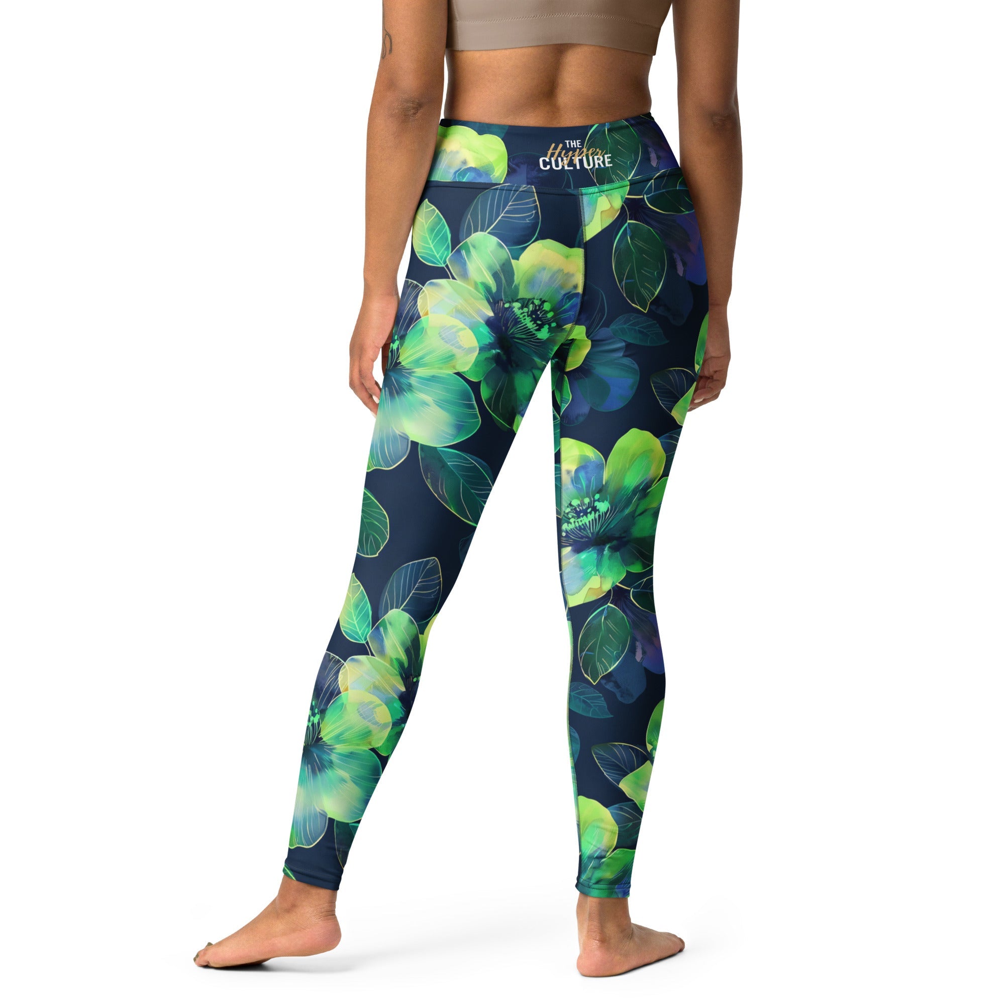 [Floral Bloom] Electric Flora Yoga Leggings