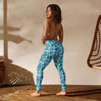 [Floral Bloom] Azure Meadow Yoga Leggings