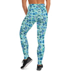 [Floral Bloom] Azure Meadow Yoga Leggings