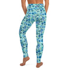 [Floral Bloom] Azure Meadow Yoga Leggings