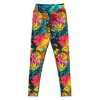 [Floral Bloom] Neon Yoga Leggings