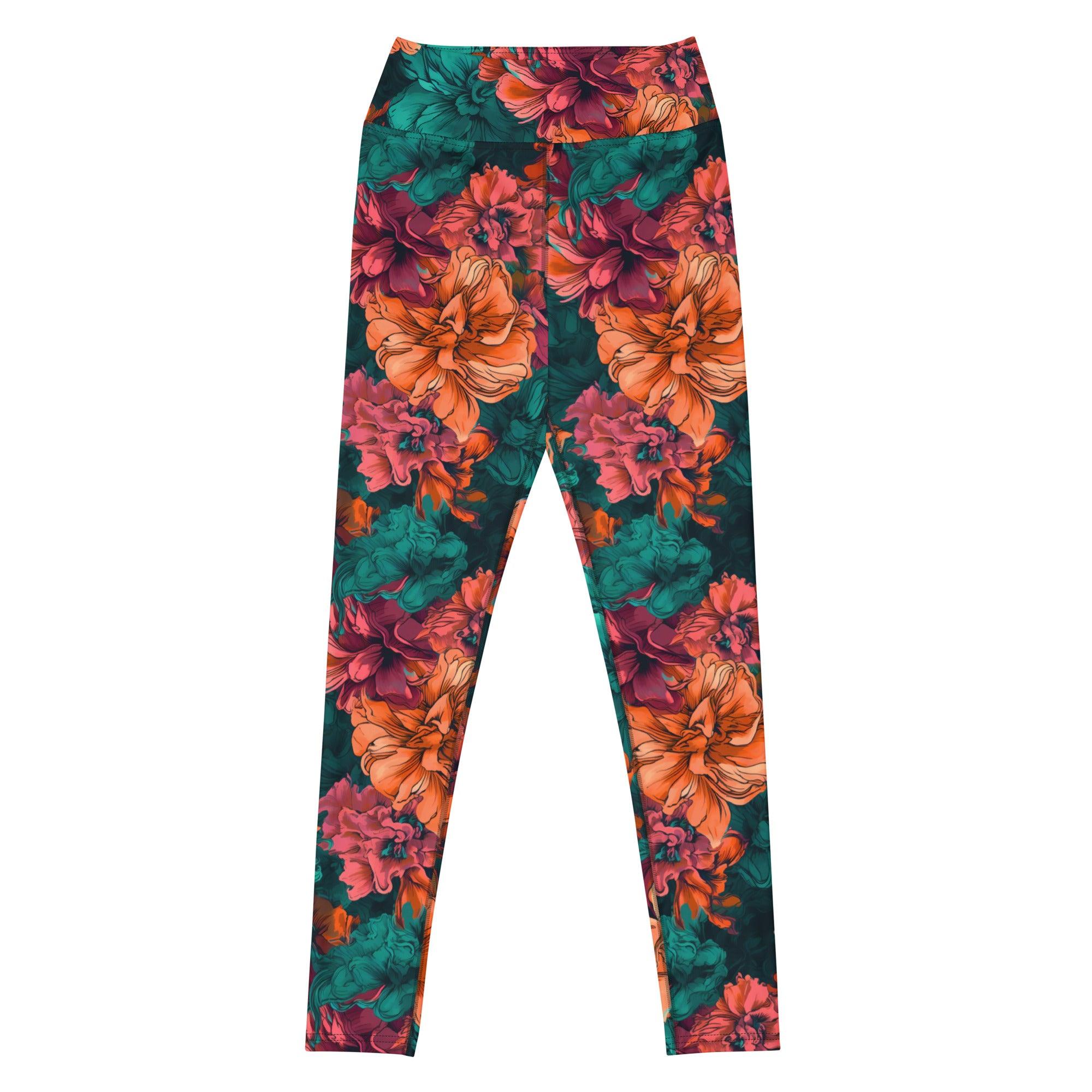 [Floral Bloom] Emerald Bliss Yoga Leggings