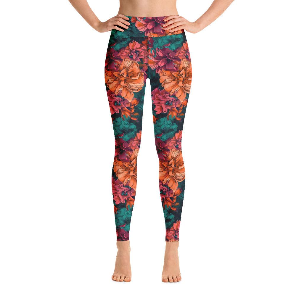 [Floral Bloom] Emerald Bliss Yoga Leggings