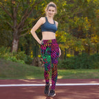 [Wild Side] Neon Zebra Yoga Leggings