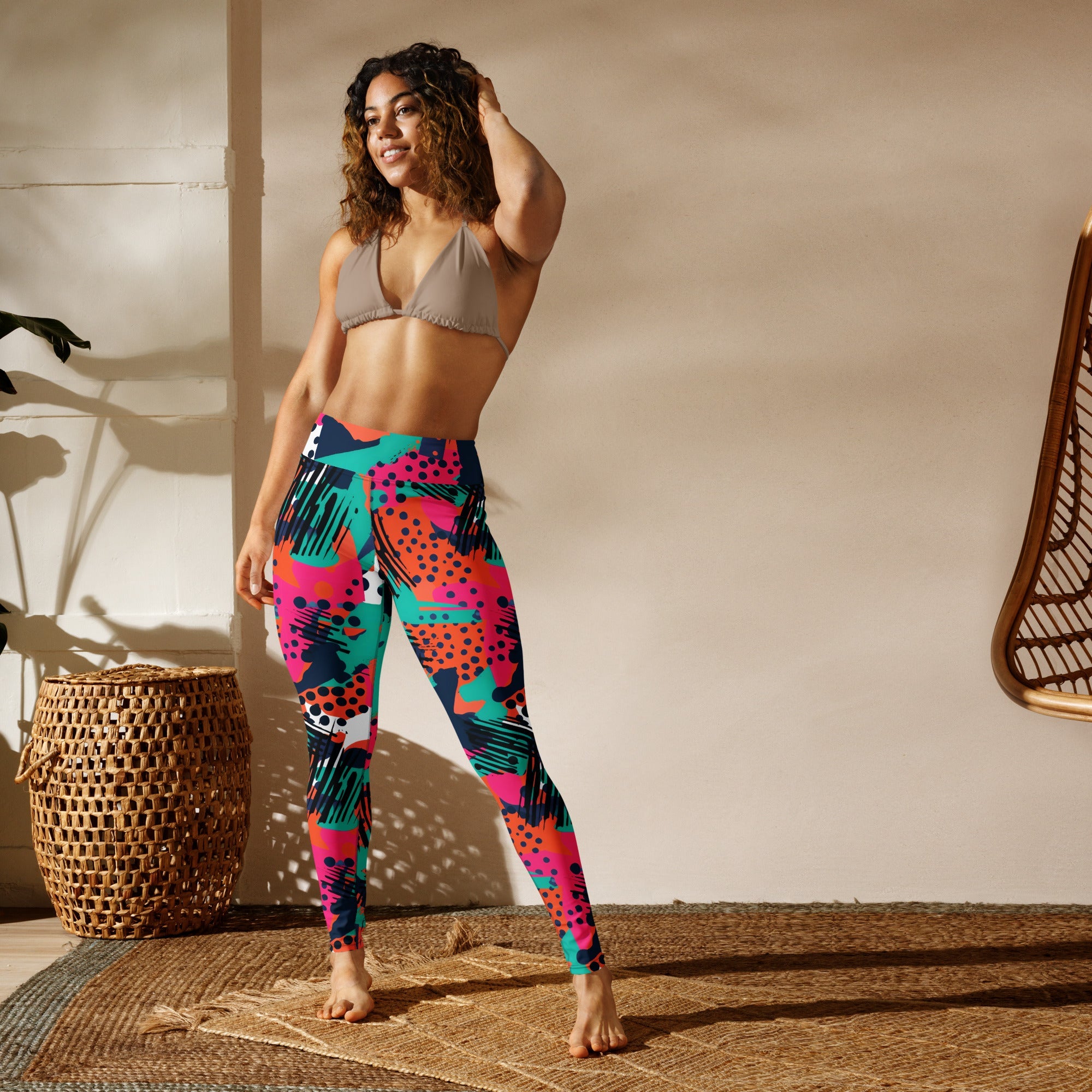 [GeoModa] Digital Chaos Yoga Leggings