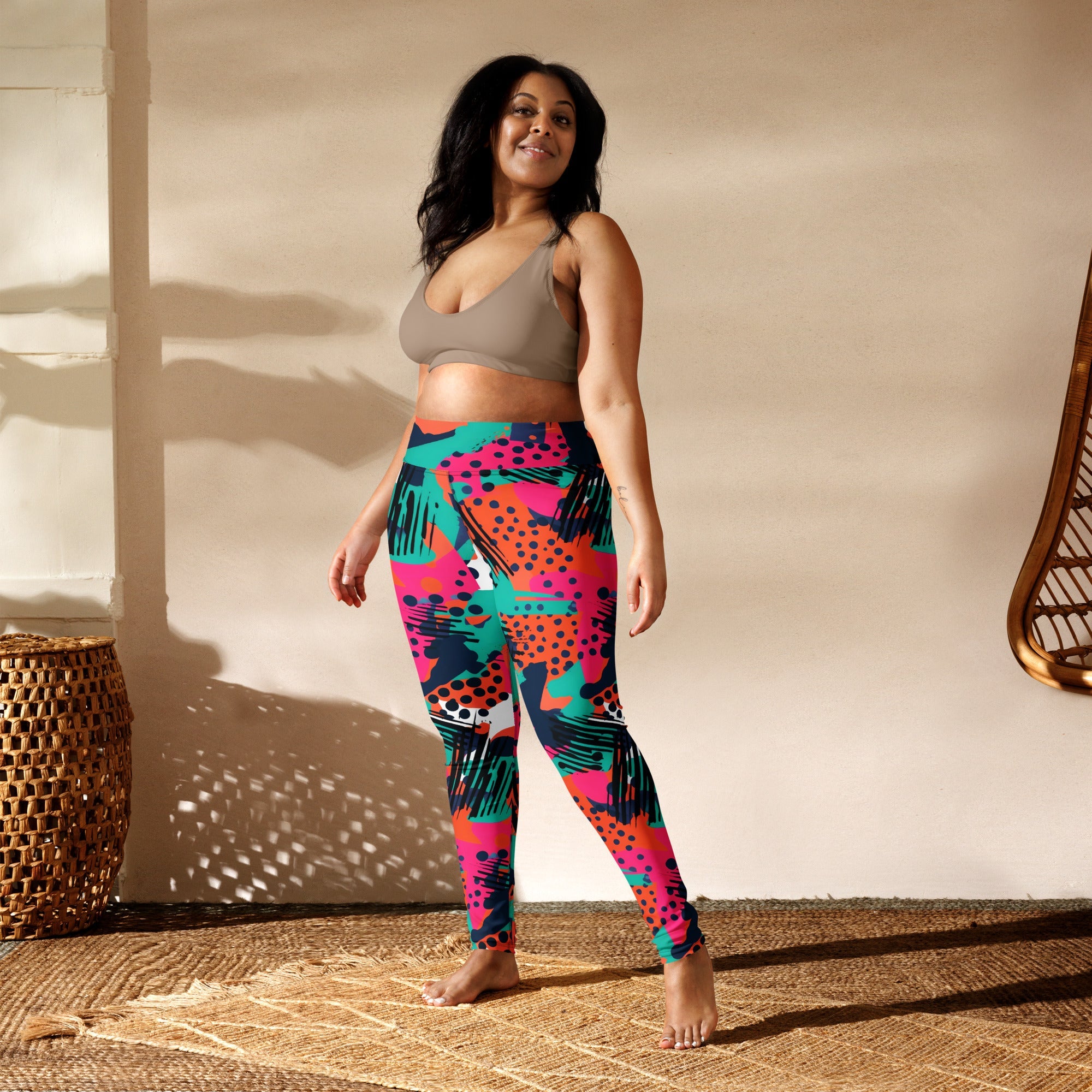 [GeoModa] Digital Chaos Yoga Leggings