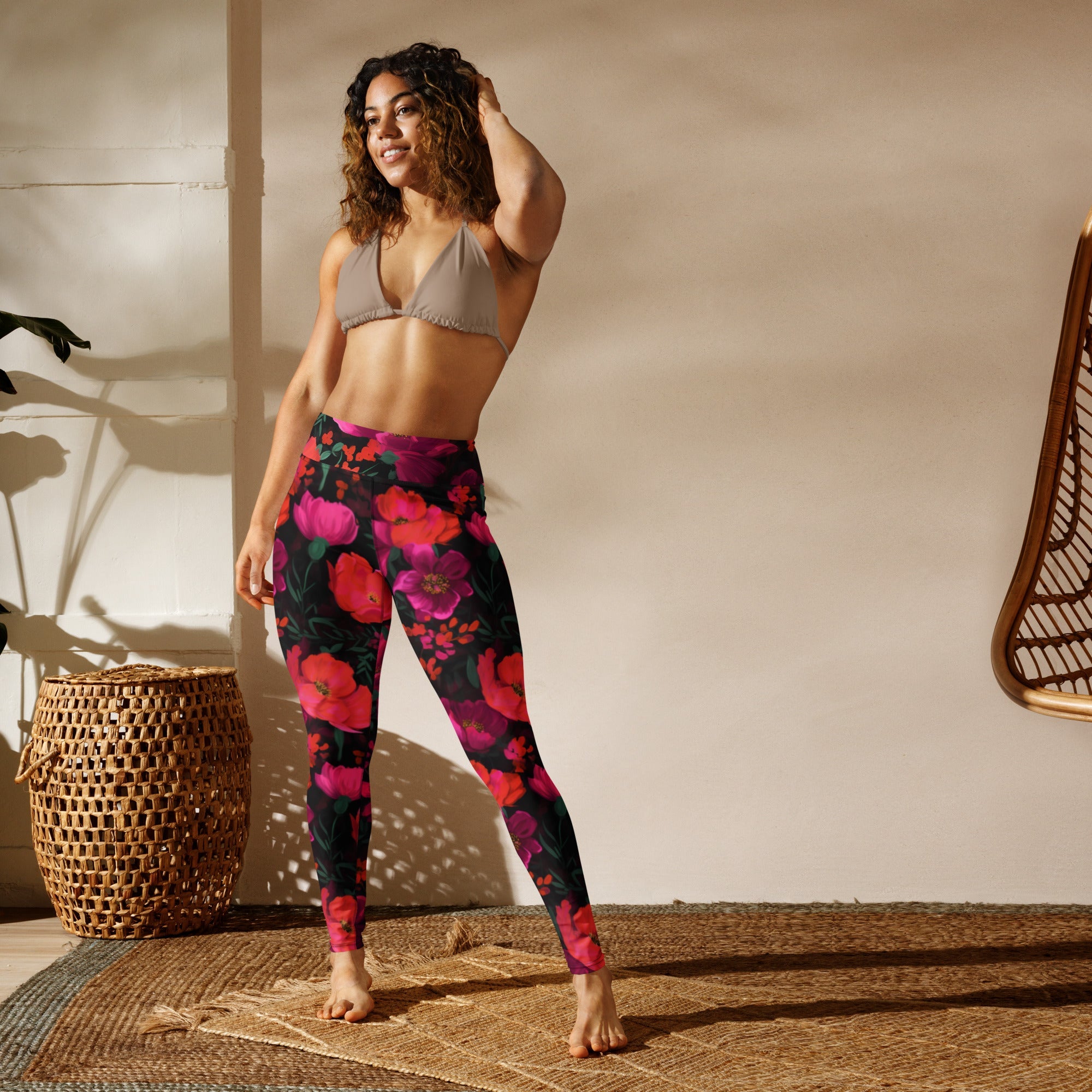 [Floral Bloom] Night Flora Yoga Leggings