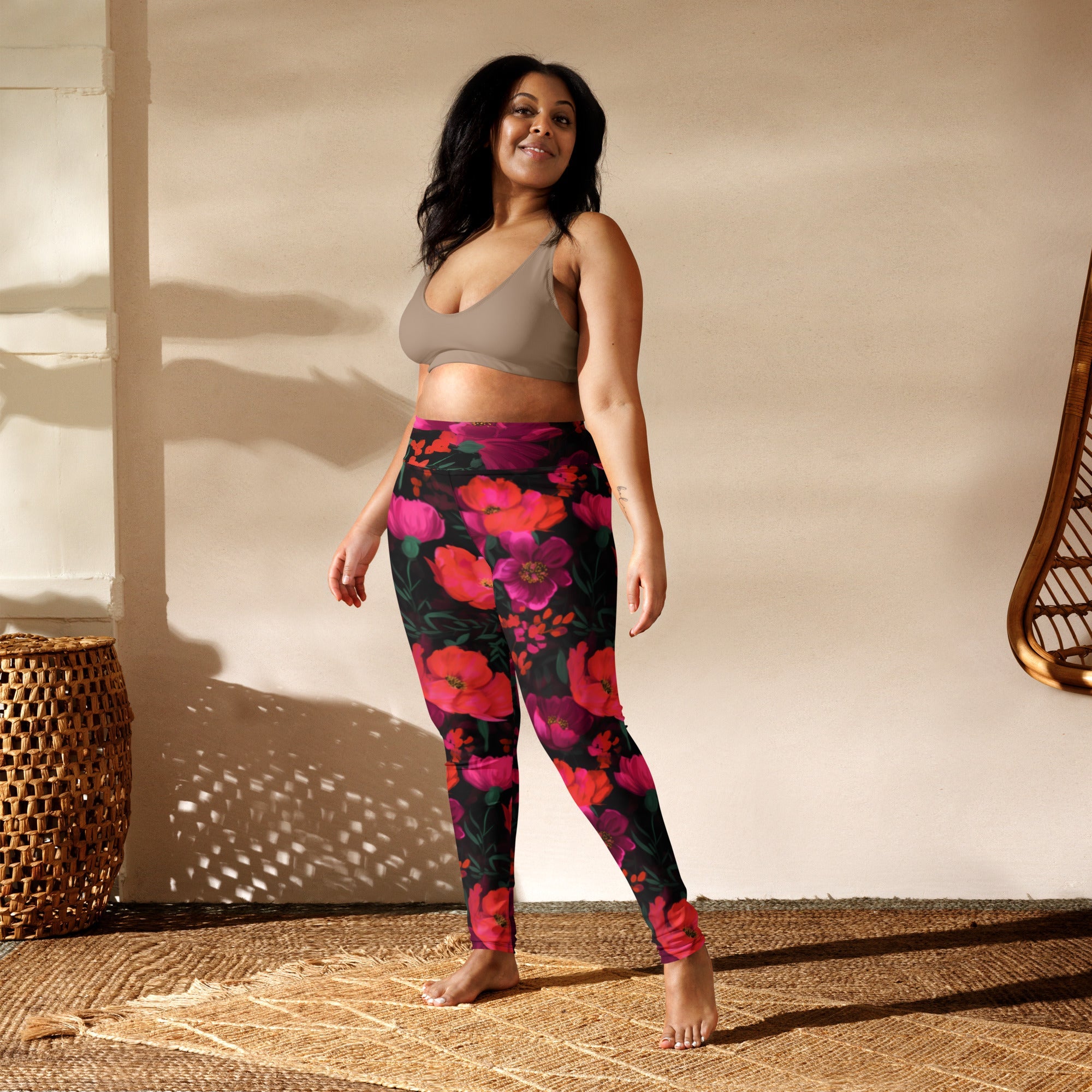 [Floral Bloom] Night Flora Yoga Leggings