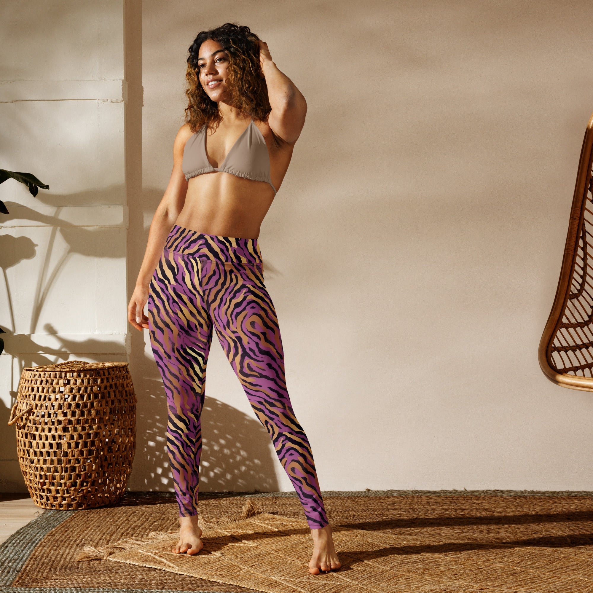 [Wild Side] Purple Stripie Yoga Leggings