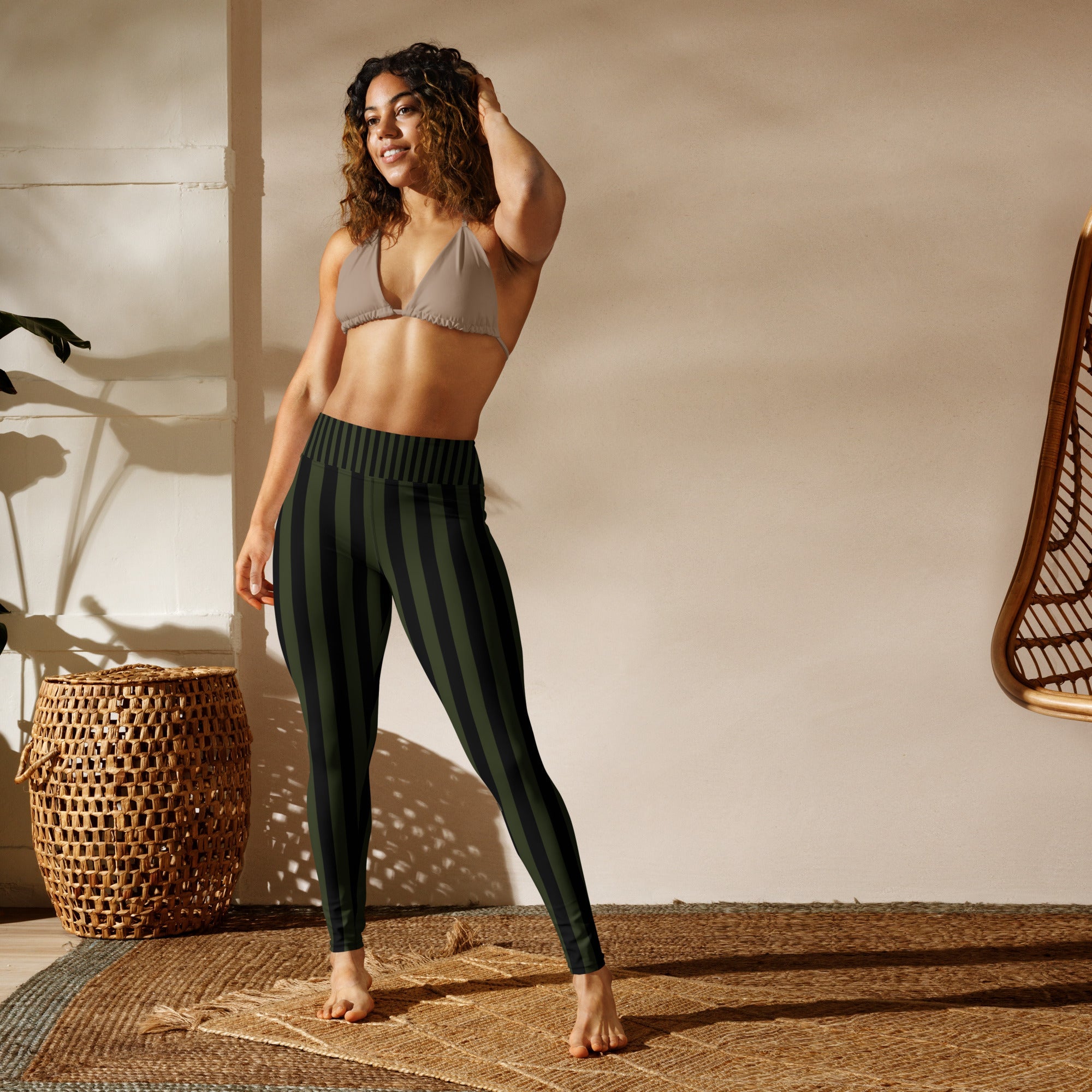 [GeoModa] Military Stripes Yoga Leggings