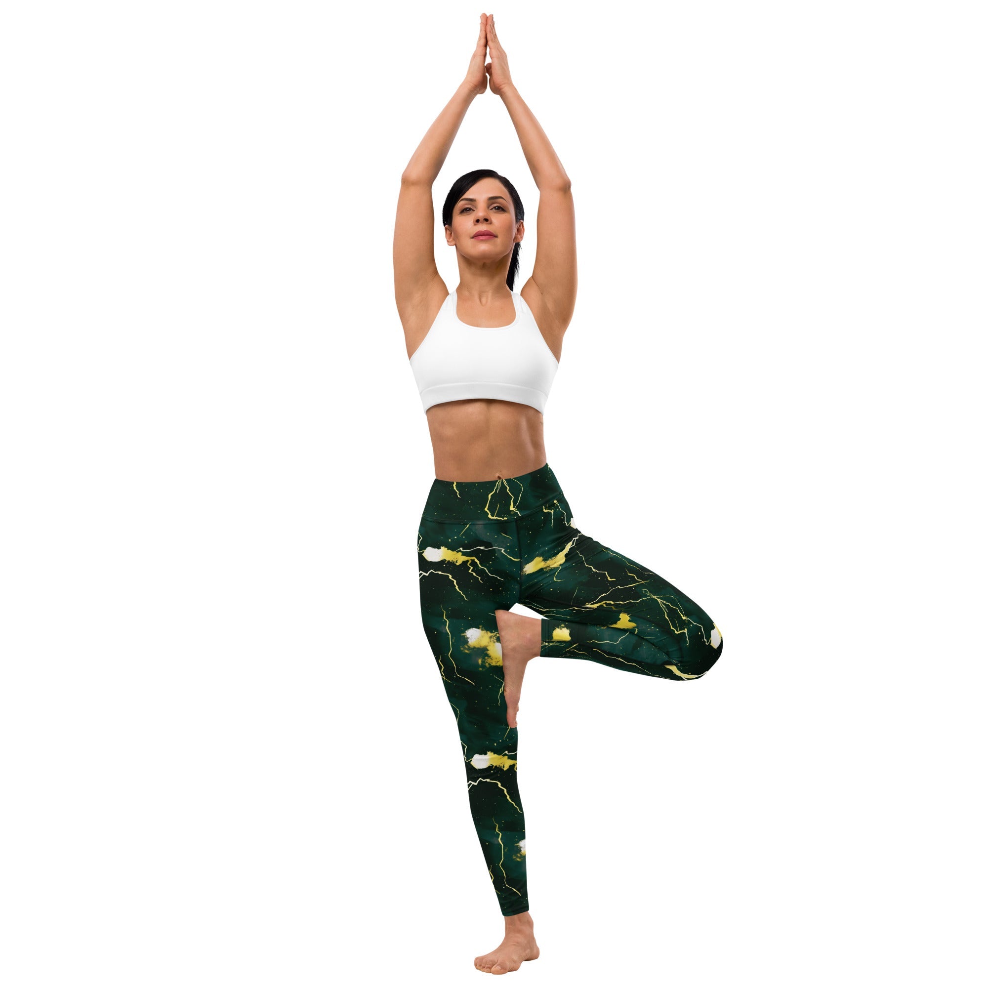 [Luxe Chic] Green Thunder Yoga Leggings