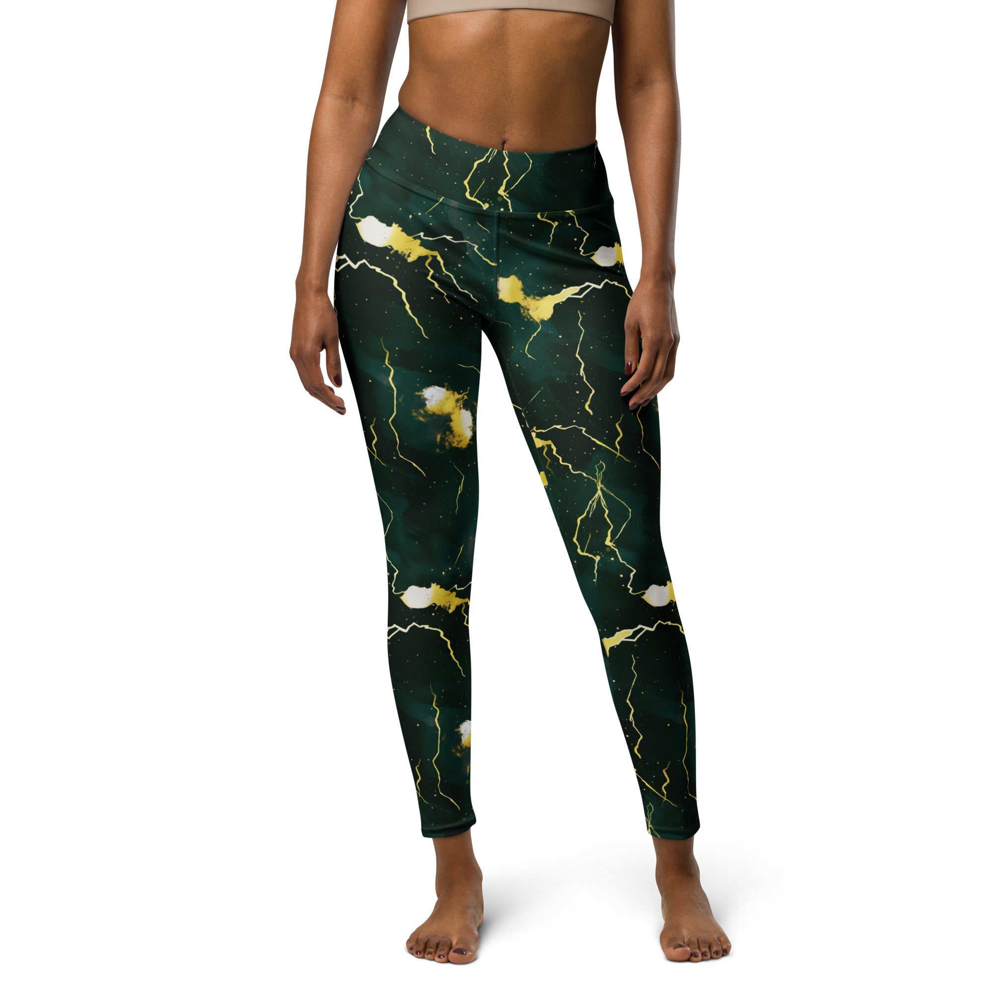 [Luxe Chic] Green Thunder Yoga Leggings