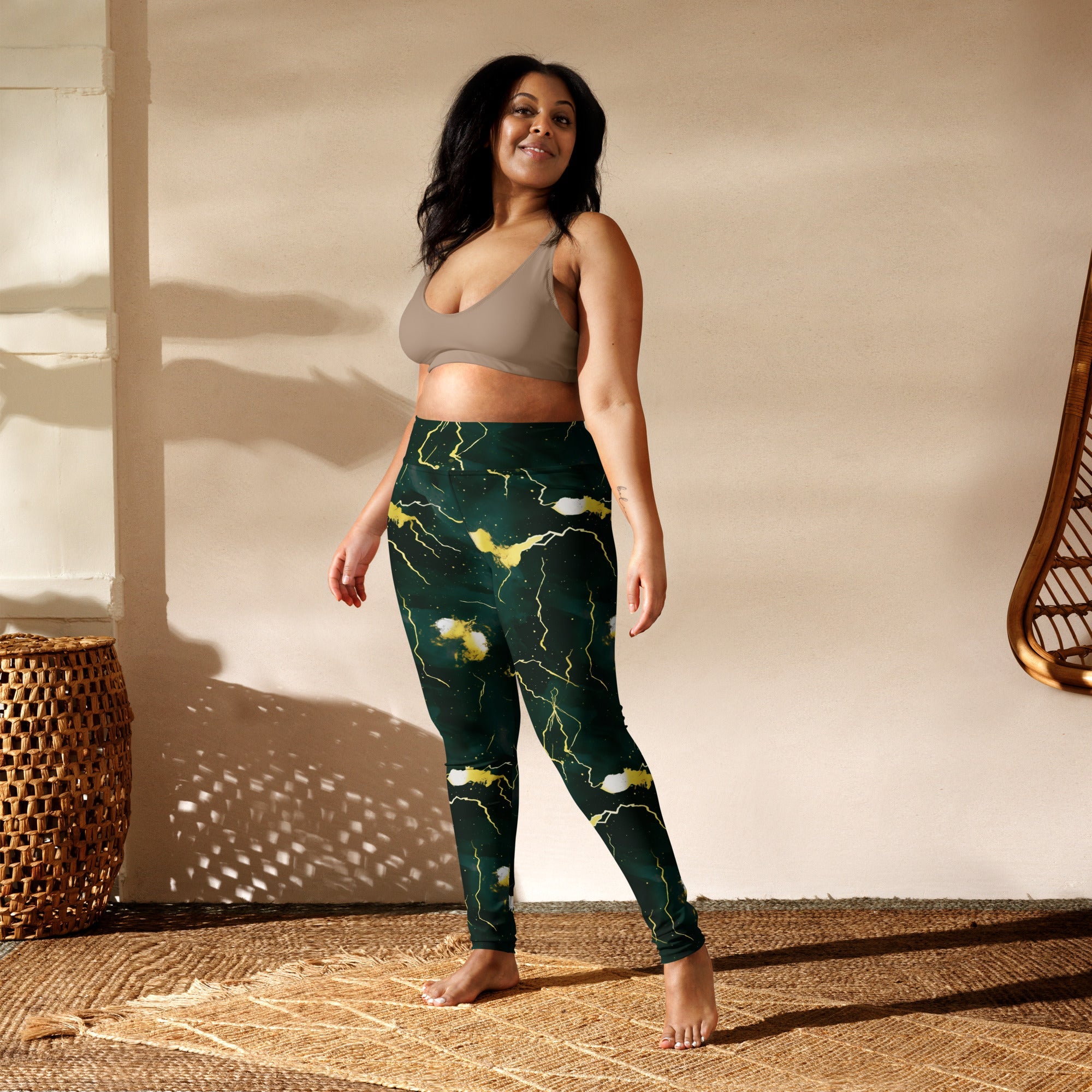[Luxe Chic] Green Thunder Yoga Leggings