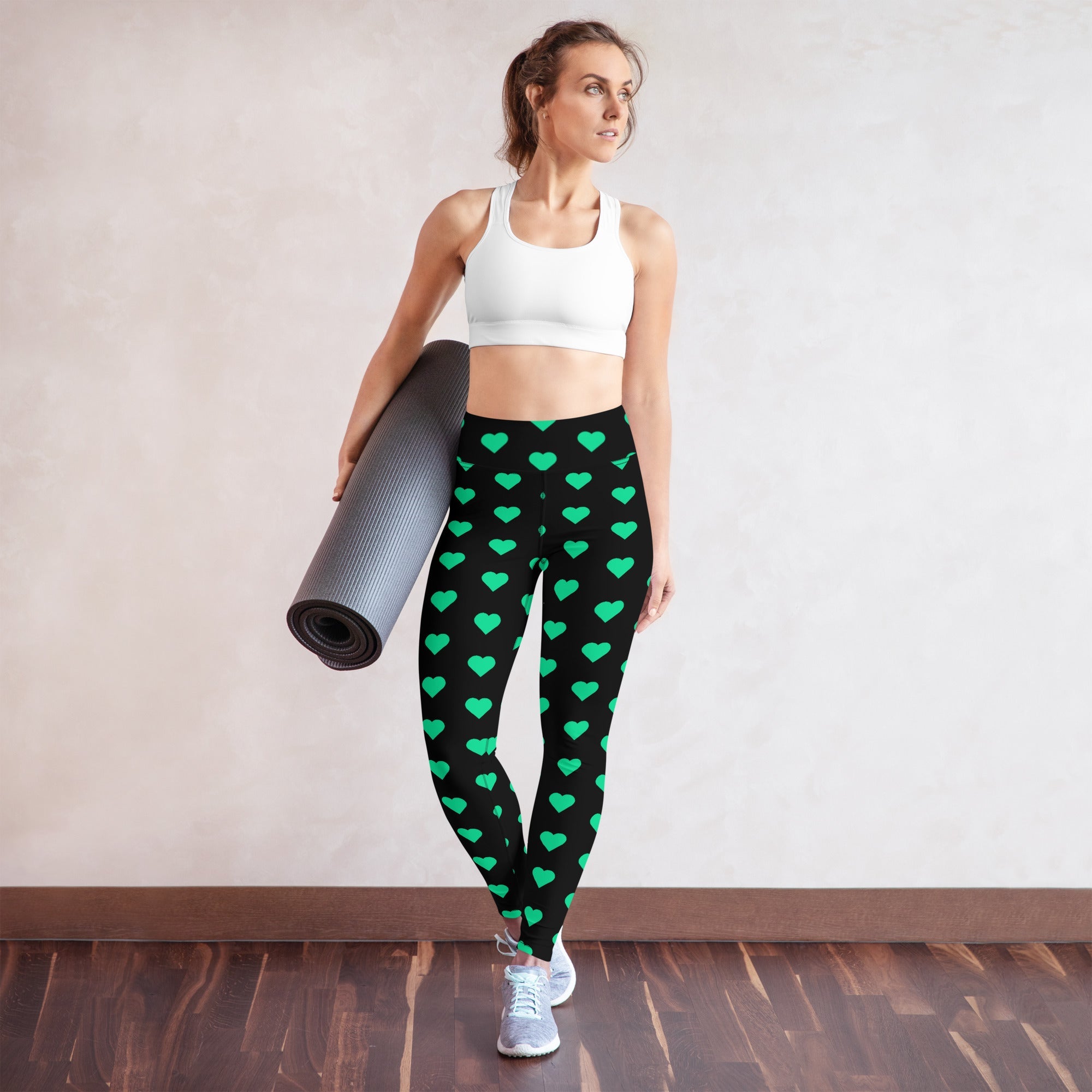 [GeoModa] Minted Heart Yoga Leggings