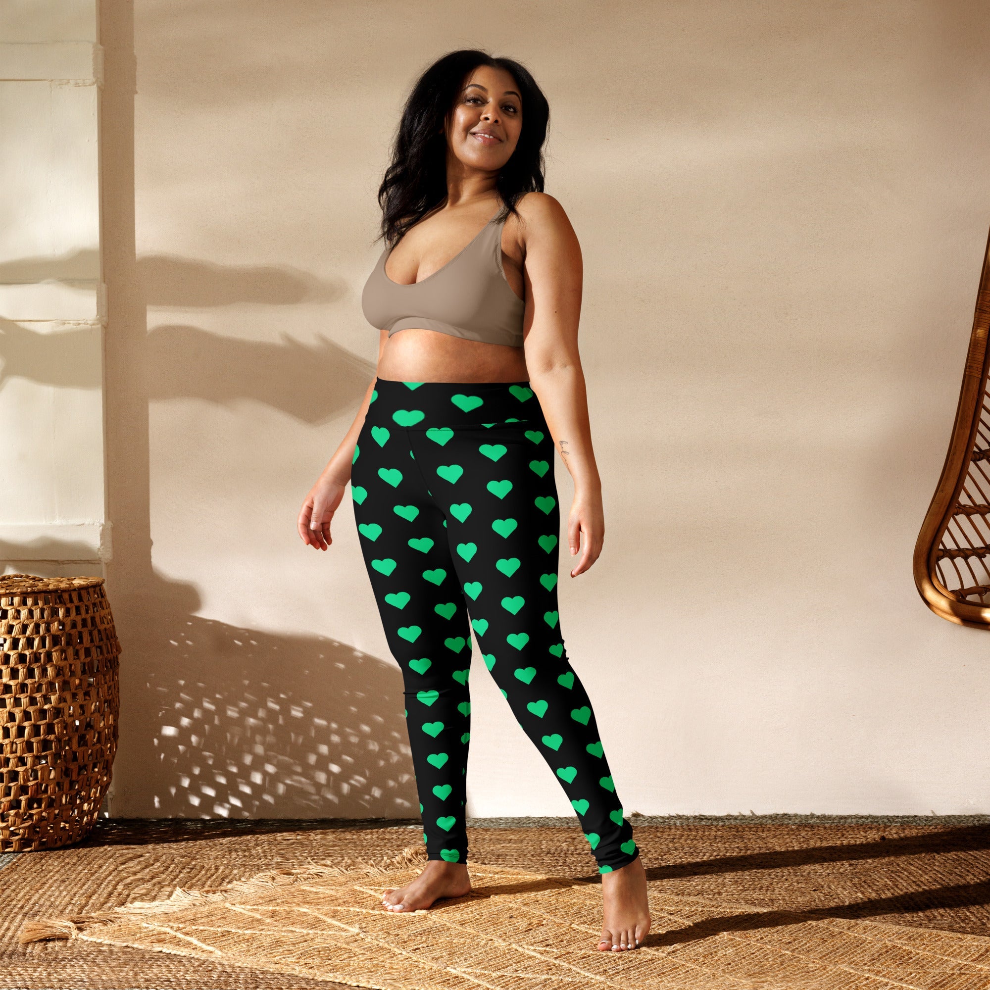 [GeoModa] Minted Heart Yoga Leggings