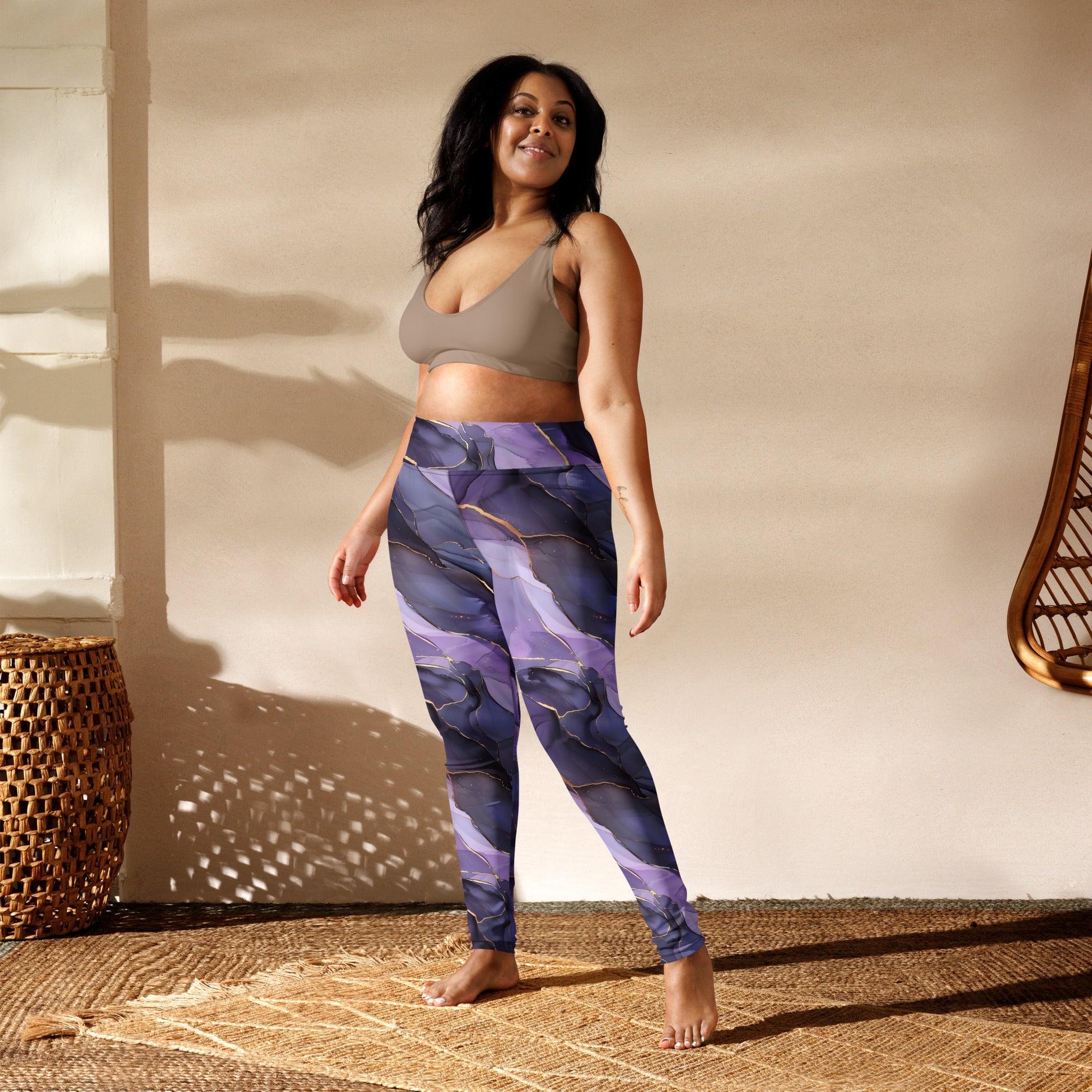 [Luxe Chic] Amethyst Gleam Yoga Leggings