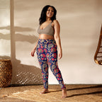 [Floral Bloom] Ruby Heritage Yoga Leggings