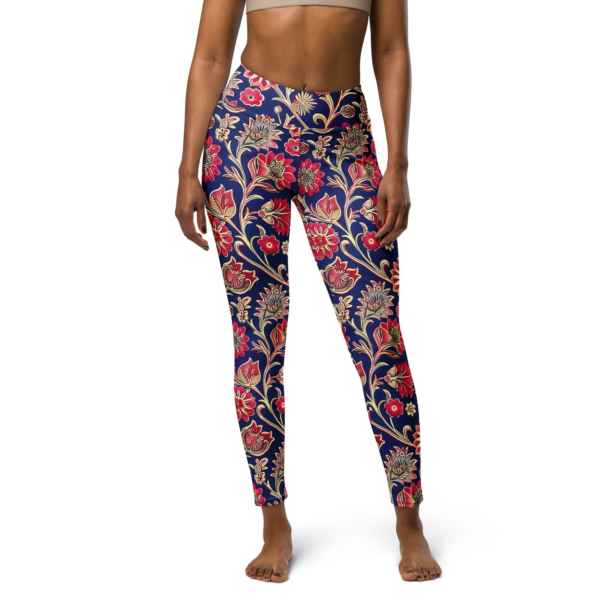 [Floral Bloom] Ruby Heritage Yoga Leggings